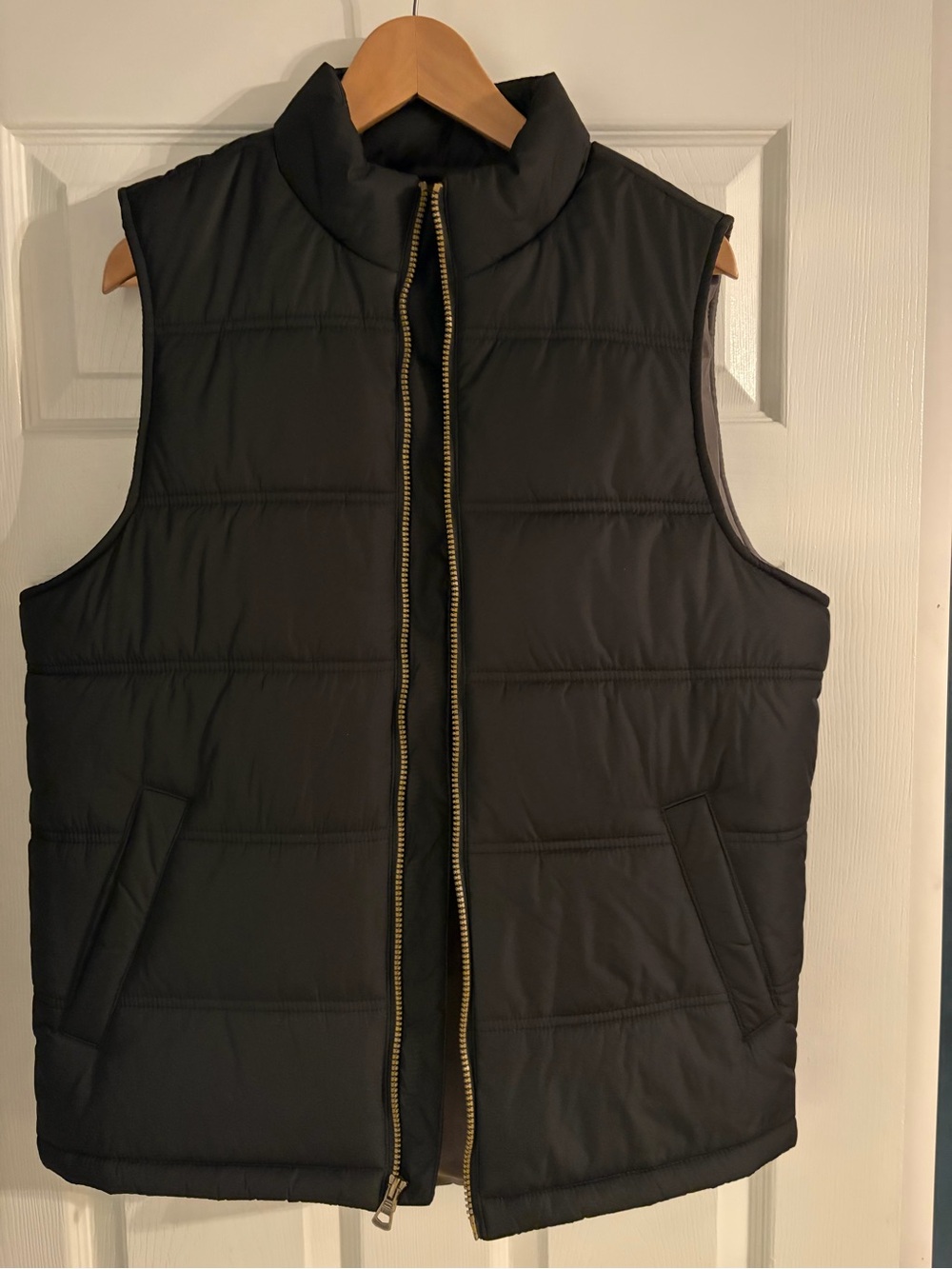 Weatherproof Vintage Men's Black Quilted Puffer Vest with Stand Collar